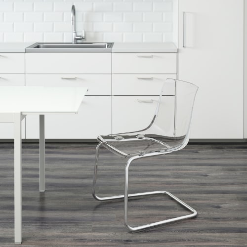 IKEA TOBIAS Chair Chrome Plated Transparent Living Room Urban